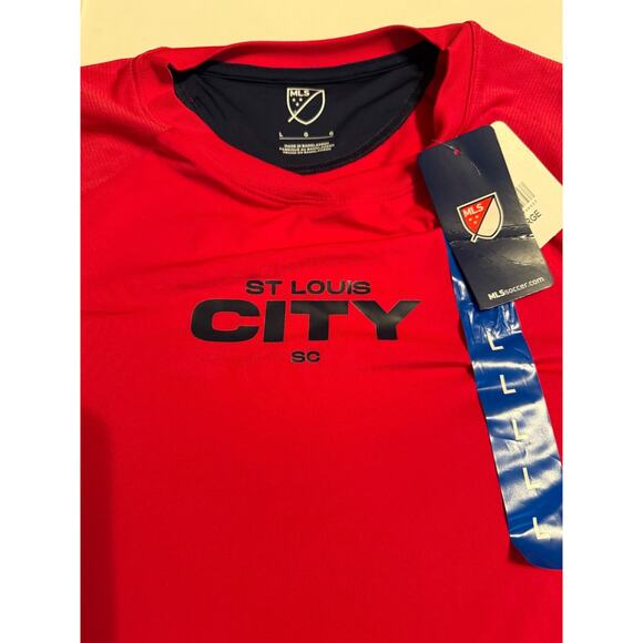 St Louis City SC Red and Navy Adult Long Sleeve Shirt MLS Size Large New W/Tags - Picture 4 of 6
